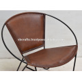 Genuine Leather Round Shape Classic Design Chair